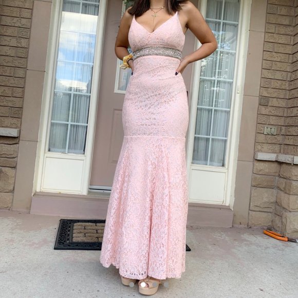 PINK LACE MERMAID DRESS - BRIDESMAID, PROM - Picture 2 of 4
